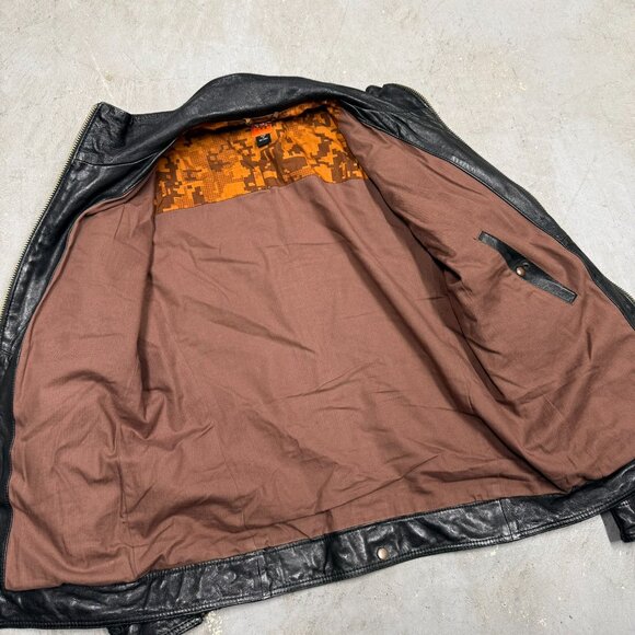 Hugo Boss Lamb Leather Jacket Motorcycle GR-Joetze Black Small - Picture 11 of 16